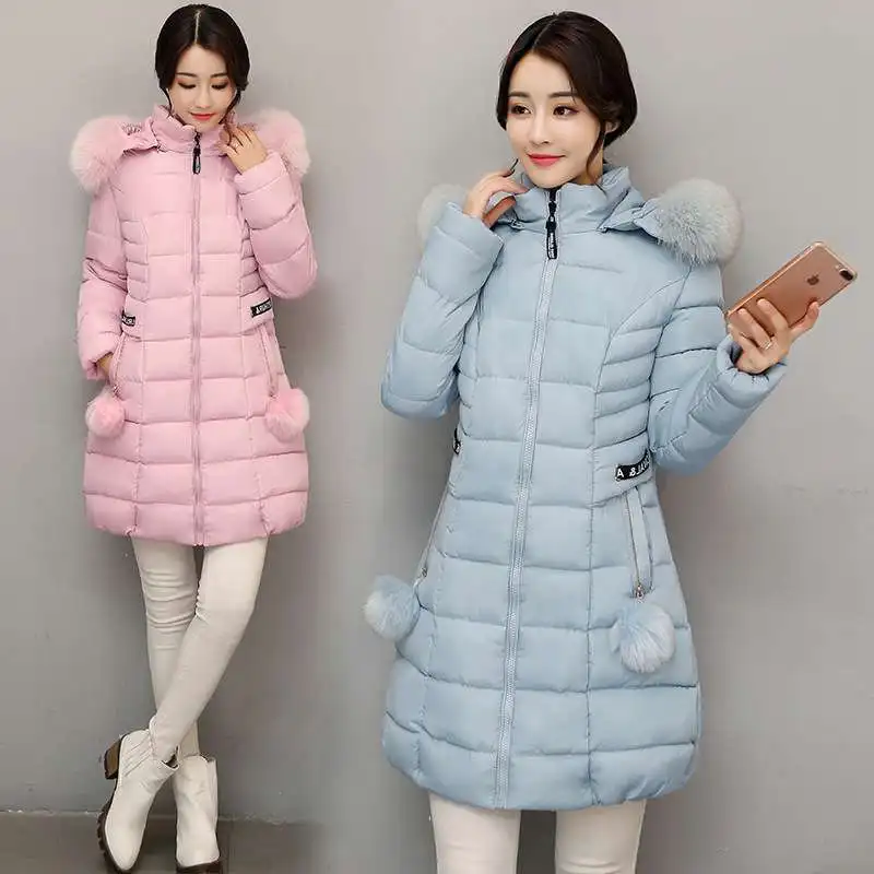 

Skyesky New Designer Brand Women Winter Jackets and Coats Fashion Hooded Fur Collar Women Long Parkas Manteau Femme SK010