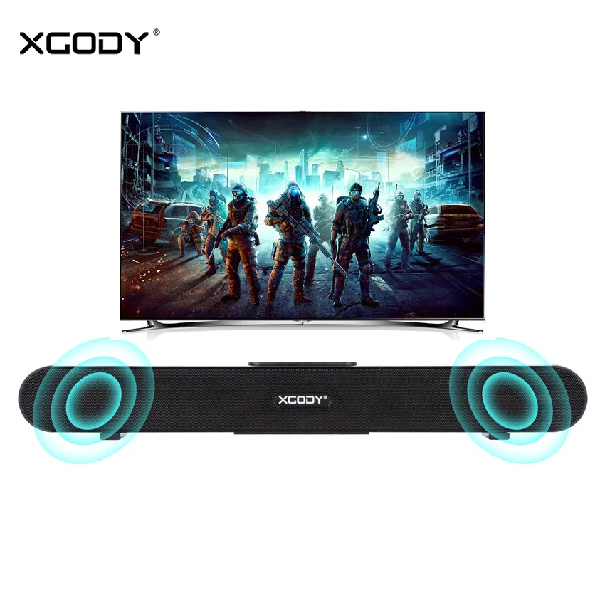 

Xgody Speaker Soundbar TV Bluetooth Portable Column Stereo Surround Subwoofer Audio Speaker Aux For Home Theate Phone PC Boombox