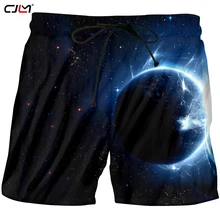 CJLM унисекс лучшие продажи шорты мужские креативные персональные 3D печатные звездное небо врезные в землю мужские шорты