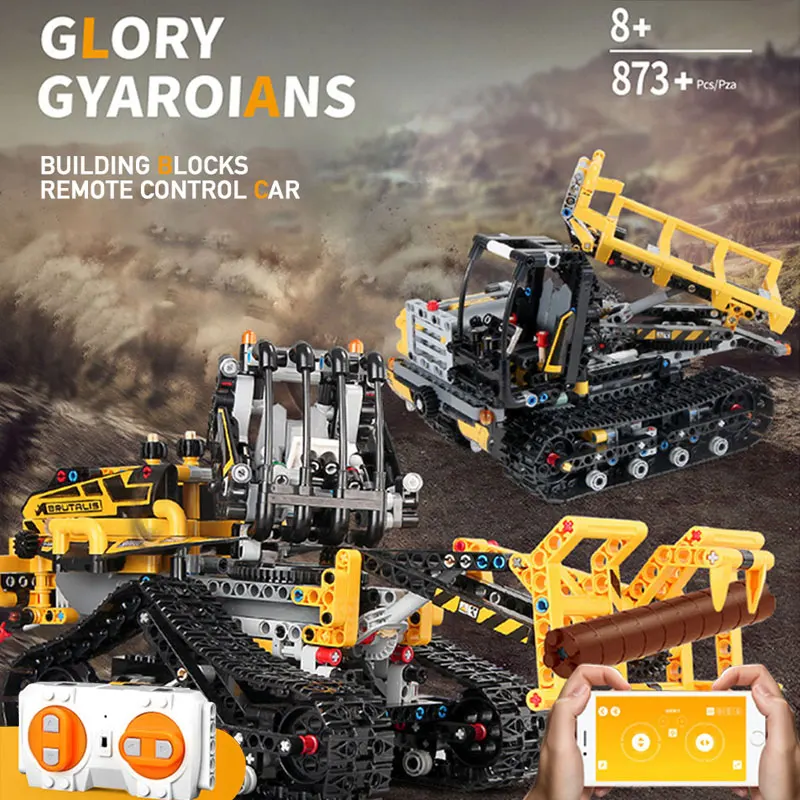 

Legoing Technic Assembly Mobile phone Remote Control Bulldozer Model Building Blocks Toys DIY Creator Electric Truck Bricks Toy