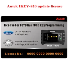 أداة منع الحركة من Autek مزودة بمفتاح برمجة IKEY820 للسيارات بدون مفتاح وبدون مفتاح OBD2 مع رخصة فورد تويوتا 2018 +