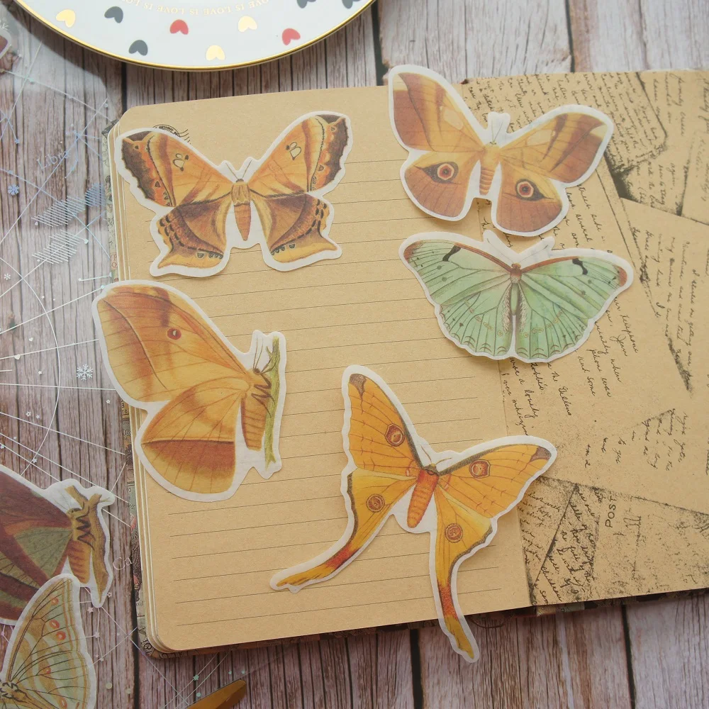 45 шт. бабочка Мотылек в тропическом лесе стиль бумажная наклейка для скрапбукинга прозрачная бирка этикетка украшение бирка