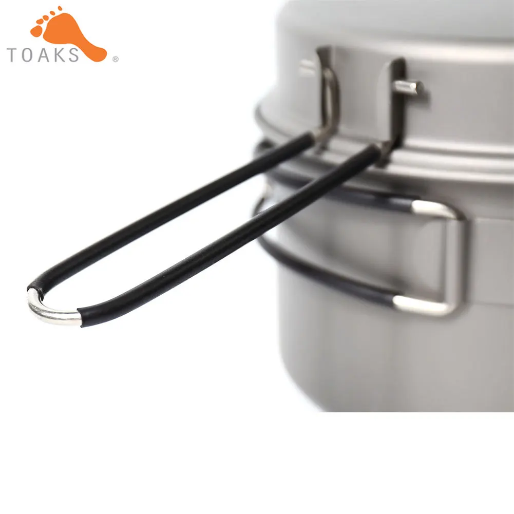 TOAKS CKW-1350 de Camping al aire libre Pan senderismo utensilios de cocina mochila cocina Picnic tazón olla Pan con plegado manejar
