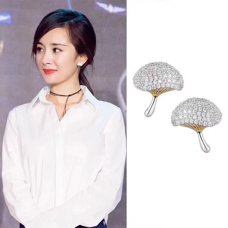 

Personality small mushroom ear stud 925 sterling silver ear stud all go together lovely creativity tide earring pendant