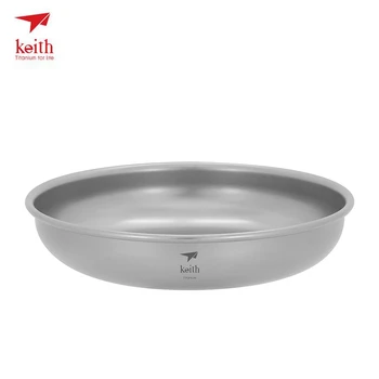 

200ml Keith Titanium Dinner Plate Tableware Outdoor Camping Hiking Exploration Portable Ultralight Titanium Steamed Dish Ti5363