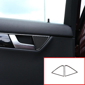 

2 Pcs Soft Carbon Fiber For Mercedes Benz C Class W204 2007-2013 Accessories Car Rear Door Speaker Frame Trim Stickers
