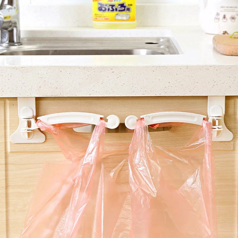 

2Pcs Trash Rubbish Hanging Bag Holder Door Cupboard Garbage Bag Hangers New