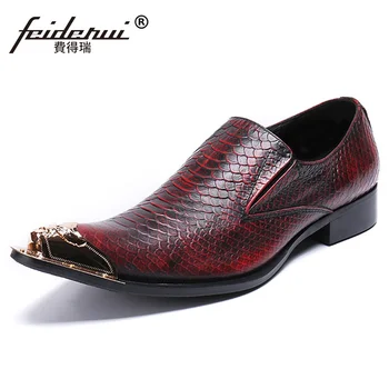 

Plus Size Italian Designer Pointed Toe Man Formal Dress Loafers Genuine Leather Slip on Men's Alligator Wedding Prom Shoes SL265
