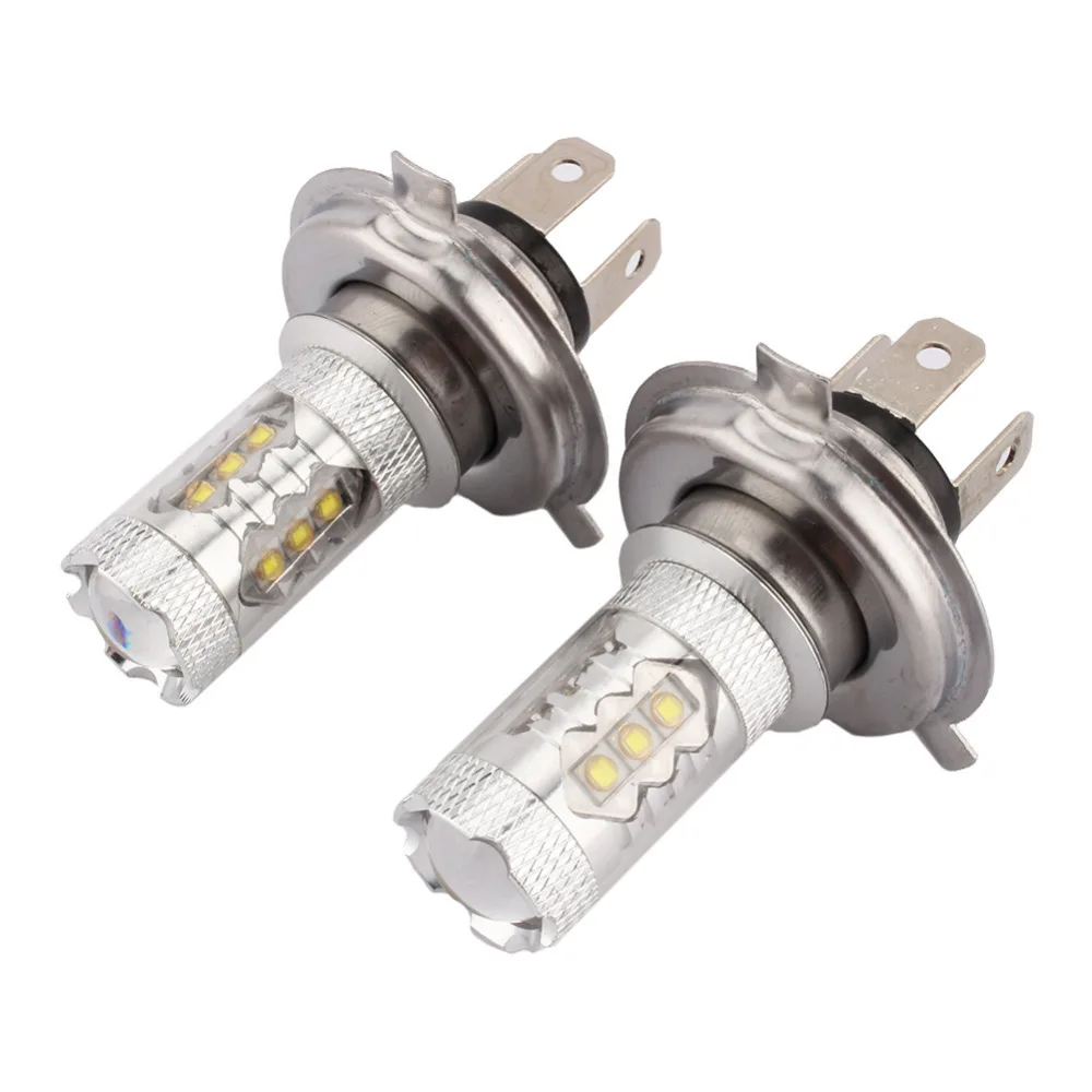 

New 2pcs H4 LED bulb Car Headlight Lamp 80W 1500LM White High Low Beam Headlight Source parking Car Styling