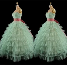 2017 Vintage 1950 S Ballkleid Tüll Ballkleider Liebsten Ärmel Tiered Abend Formale Kleider Vestidos De Fiesta