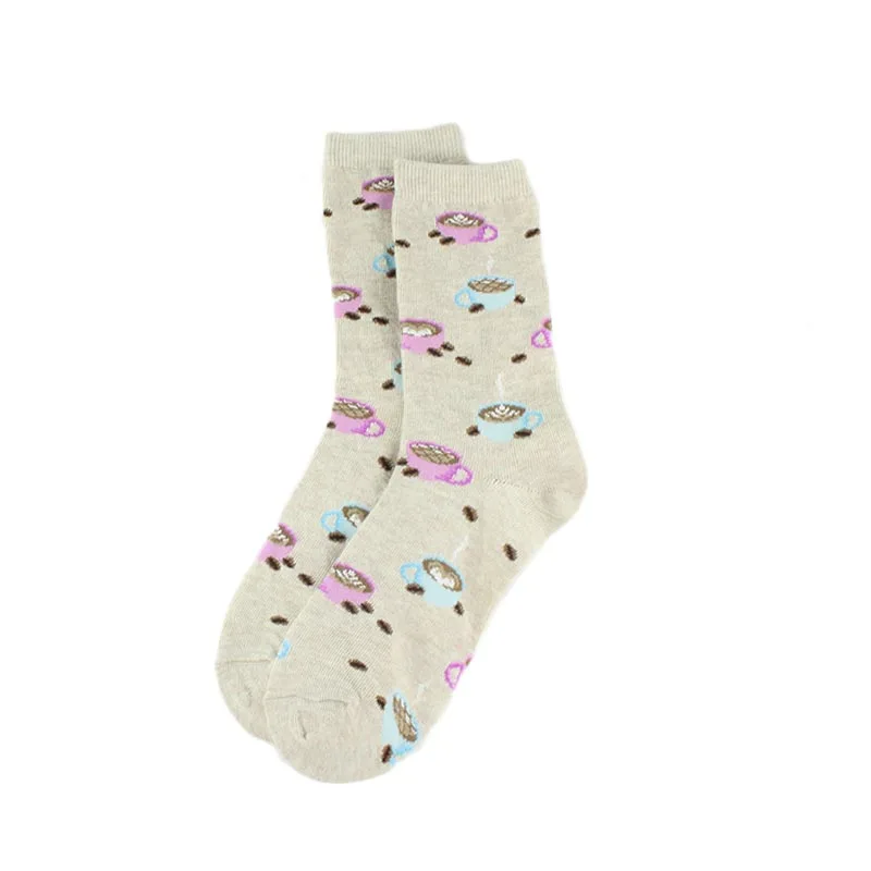Креативные хлопчатобумажные забавные носки в стиле Харадзюку для женщин, новинка, жаккардовые милые носки для суши, Гамбург, хот-дог, Sokken, Calcetines Mujer