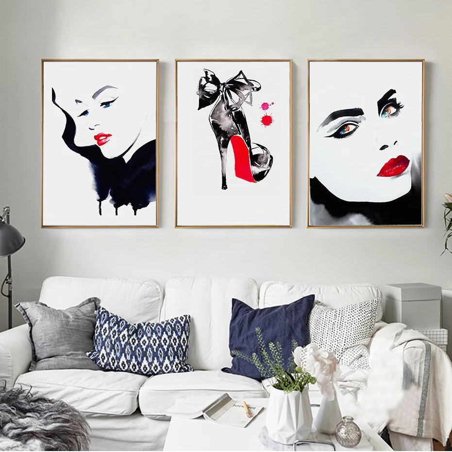 3Pcs-Abstract-Girl-Home-Decoration-Red-Lips-Canvas-Painting-Wall-Art-Nordic-Wall-Pictures-For-Living