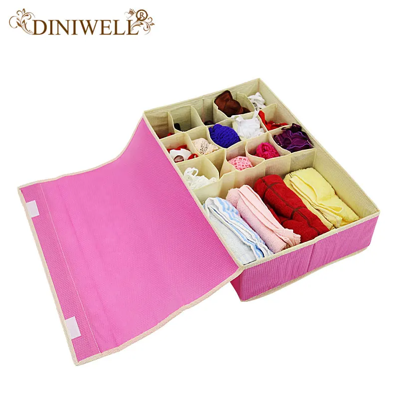 DINIWELL 15 Cell Nonwoven Folding Underwear Organizer Closet Drawer