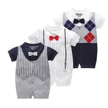 2019 new Newborn Baby Romper Infantil Clothes Striped Short summer baby boy clothes gentleman 1st birthday party infant clothing 2019 new Newborn Baby Romper Infantil Clothes Striped Short summer baby boy clothes gentleman 1st birthday party infant clothing