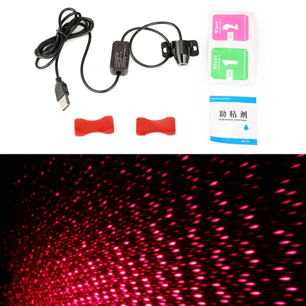 

Car Interior Ambient Atmosphere Galaxy Light Decoration Light LED Car Roof Star Night Ambient Lights Projector Lamps USB Plug