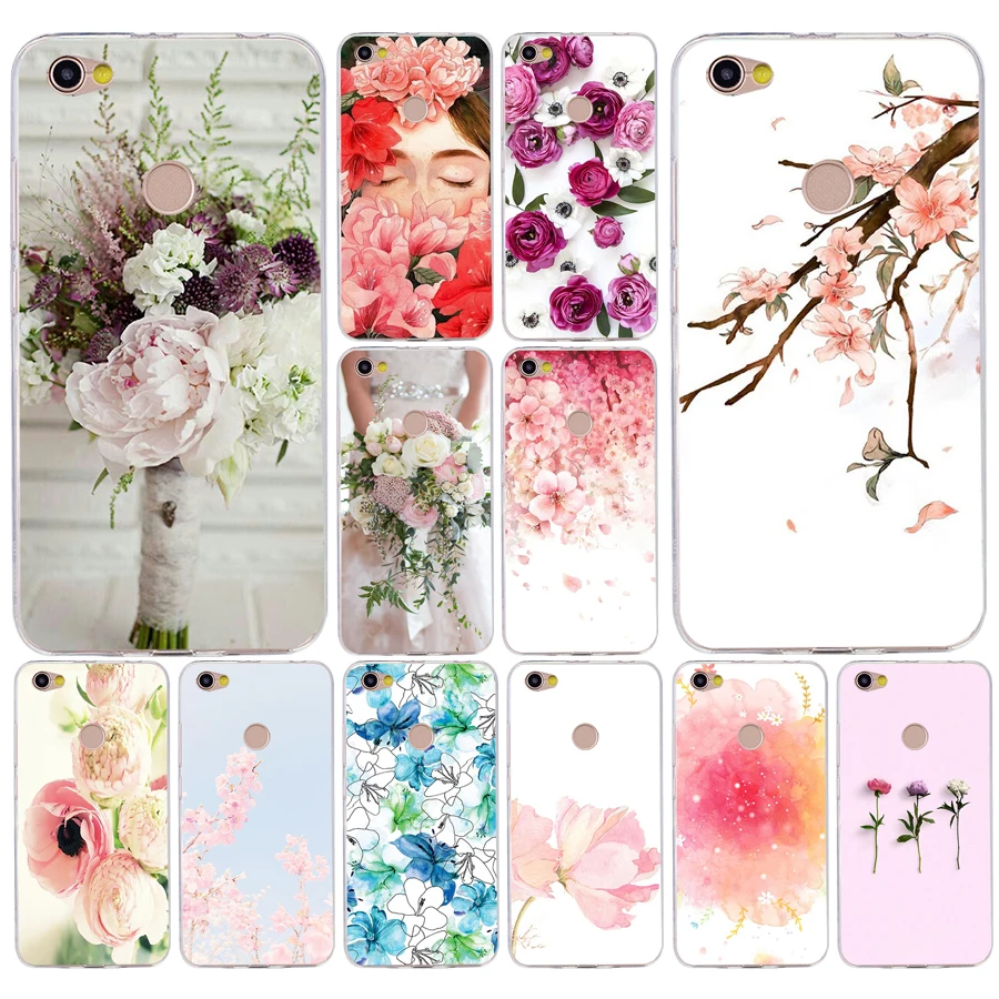 

104H Elegant Beautiful Flowers Silicone Soft Tpu Cover phone Case for xiaomi redmi 4a 6a 4x note 5a pro mi a1