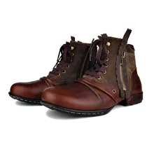 OTTO ZONE/новая обувь в английском стиле; мужские ботинки из натуральной кожи в байкерском стиле; сезон осень-зима; ботильоны; зимние мужские повседневные ботинки