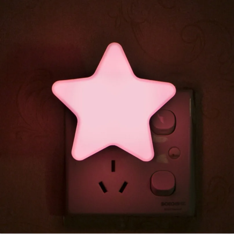 Новинка Star Сенсор Управление светодиодный ночной Светильник для ребенка в возрасте ЕС/штепсельная вилка американского стандарта AC 110-240v Туалет Ночное освещение - Испускаемый цвет: Розовый