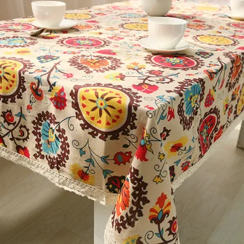 

New Cotton And Linen Tablecloth National Wind Tea Table Linen Table Cloth Cover Cloth Art