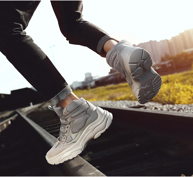 Men's Trainers Chunky Sneakers Dad Shoes High Platform Black Shoes Mens Sneakers Mesh Footwear Men Platform Sneakers High Top basketball shoes (2)