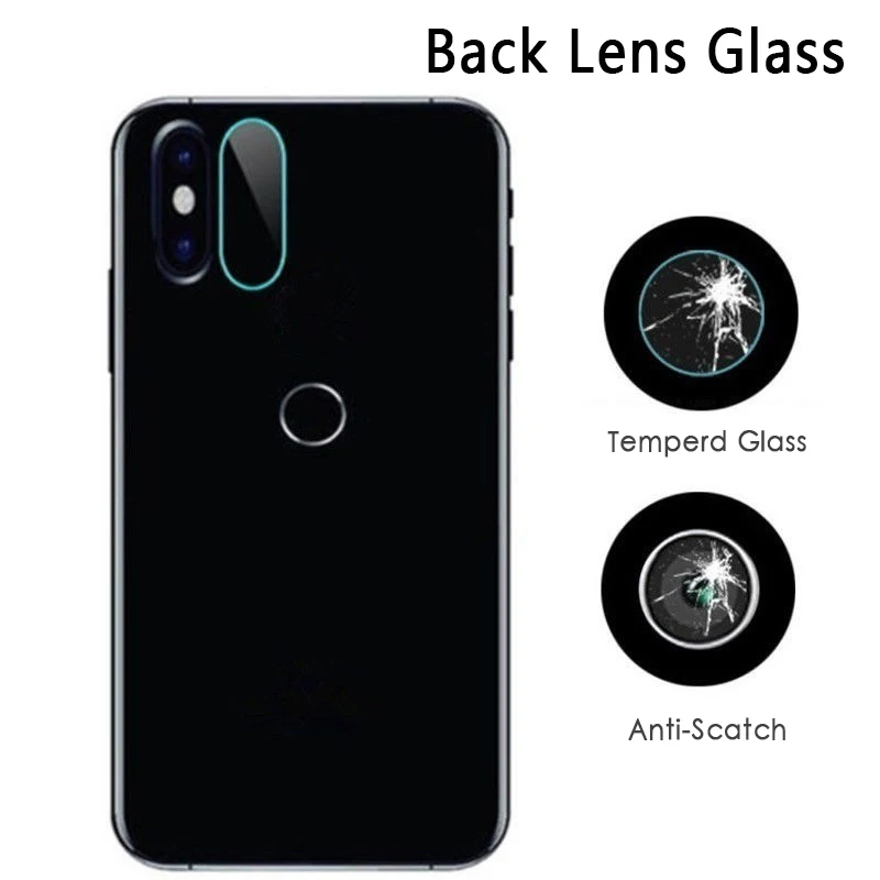 Metal Camera Lens Protective Ring+ Lens Protector 6D Transparent Tempered Glass Film For iPhone 6 6s Plus 7 8 Plus X XR XS Max