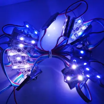 

500X wholesale LPD6803 3LEDs 5050 rgb dream color led pixel module light ip67 12V input 20pcs/string express free shipping