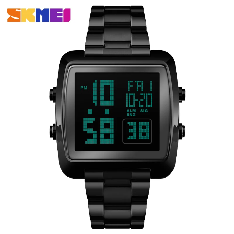 

Men's Sports Watches SKMEI Luxury Waterproof Countdowns Digital Watch Fashion Casual Stainless steel strap Clock Male relogio