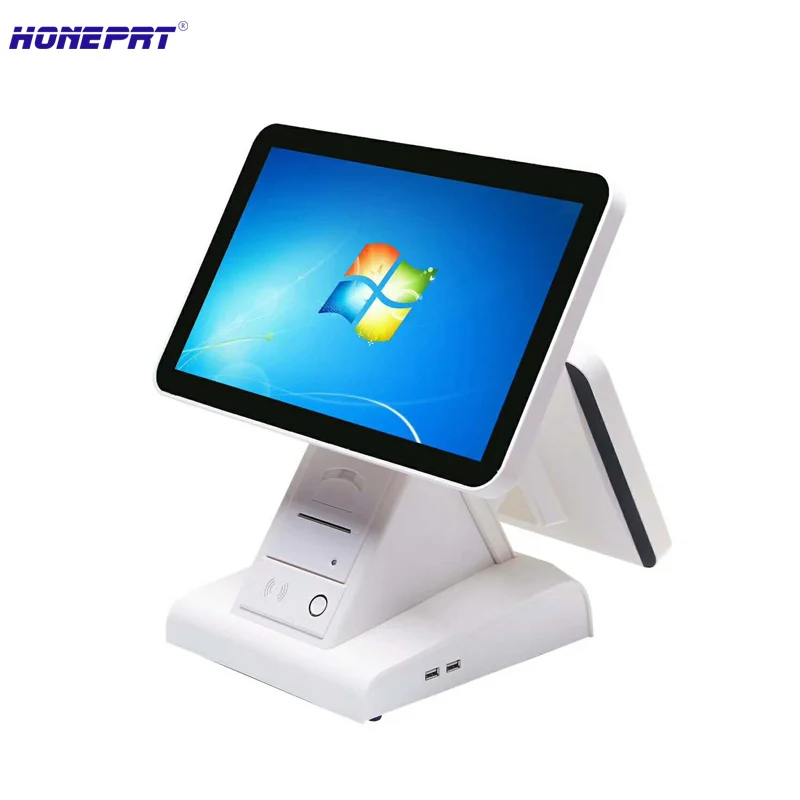  HONEPRT Mode 15 zoll Dual Touch Screen POS Kassen System mit RAM 4 GB SSD 64 GB
