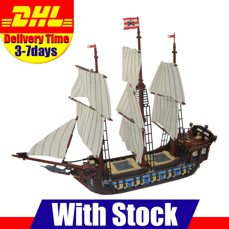 

LEPIN 22001 Pirate Ship Imperial Warships Model Building Kits Block Briks Toys Gift 1717pcs Compatible LegoINGlys 10210