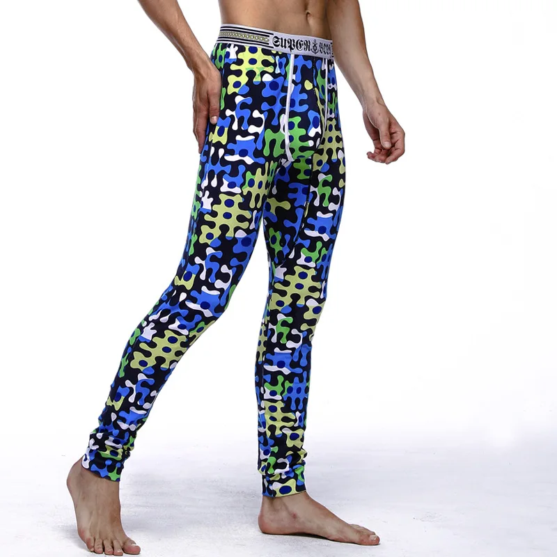 best mens long underwear Men's Wholesale Printing Cotton U Convex Design Long Johns Leggings Home Furnishing Modal Warm Pants long johns pants