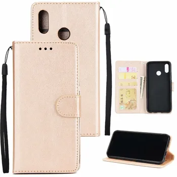 

100pcs/lot free shipping Solid color Wallet PU leather +TPU Case For Xiaomi Redmi Note7 Note 6Pro 6A With Photo Frame Card Slots