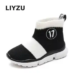 Детская зимняя спортивная обувь для девочек плюшевые полуботинки со шнуровкой Детская уличная Нескользящая модная зимняя обувь для