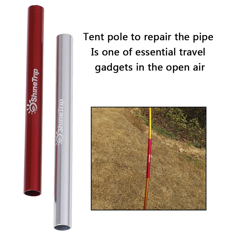 Aluminium Alloy Tent Pole Repair Tube Single Rod Mending Pipe Diameter 5.1*0.43in Emergency for Camping Awning Accessory Kit 1pc | Спорт и