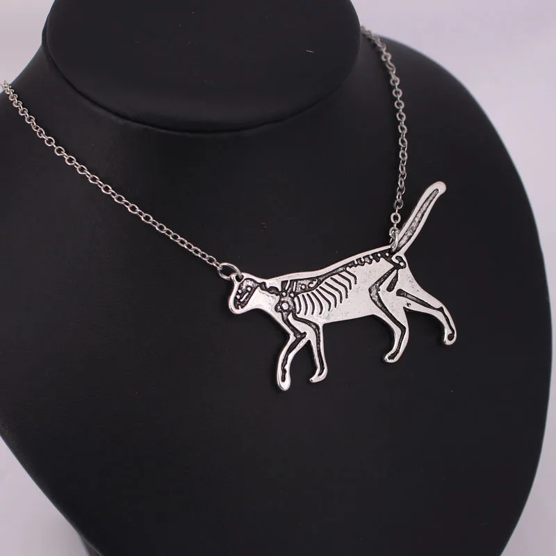 

hzew cat skeleton pendant necklace cat necklaces veterinarian gift
