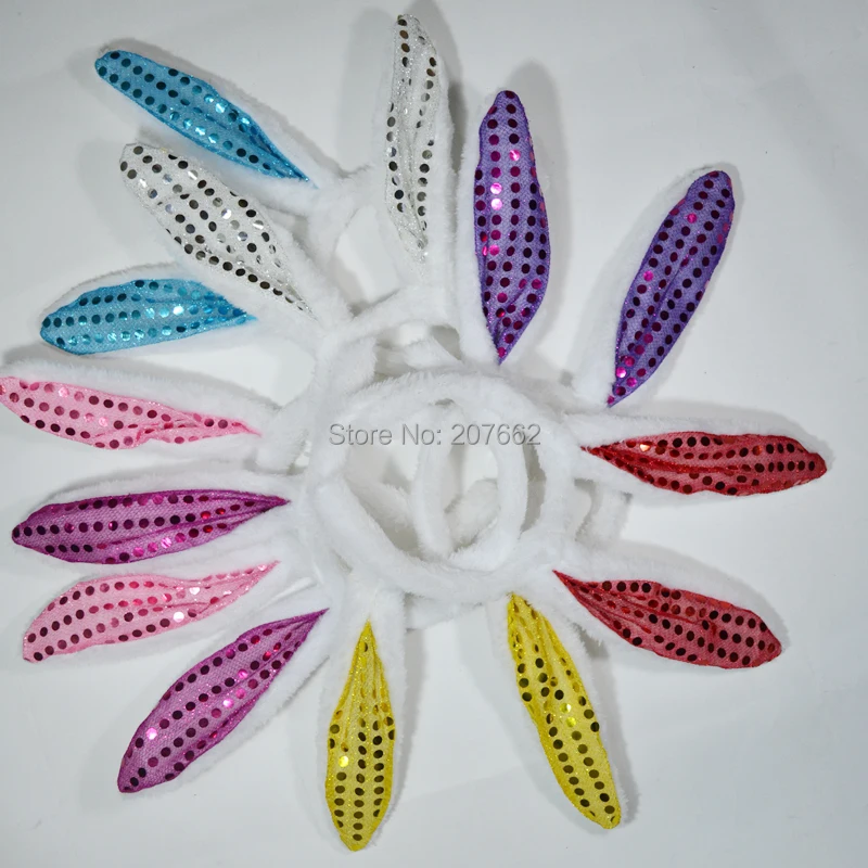 

Free shiping kids adult Pink Bunny Ears headband For Girls Decoration headwear rabbit Ears Hoop party supplies
