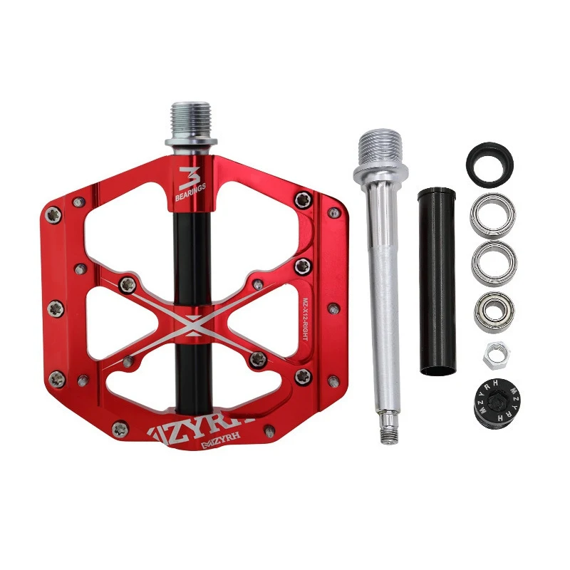 buy Universal Sealed Bearing Bike Pedals CNC Aluminum Body 3 Bearing Bicycle Flat Pedals For MTB Road Cycling BMX Road Bicycle