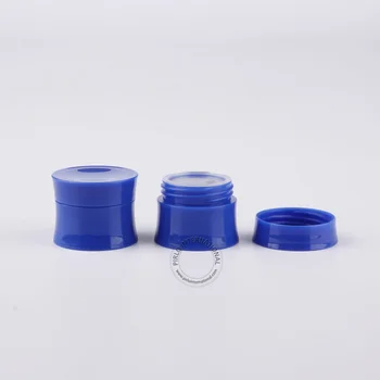 

50 x 15g/15ml Plastic Cream Jar Mini Blue PP Sample Containers Cosmetic Packaging Jars Wholesale MakeupTools Free Shipping