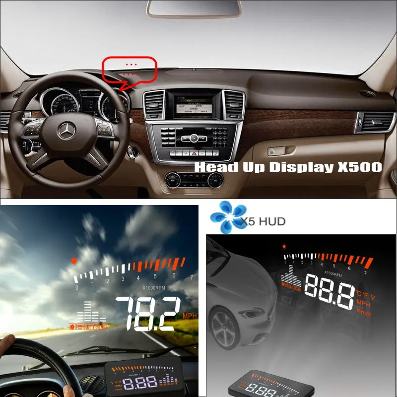 Автомобильный HUD Дисплей для Mercedes Benz M ML W166 2005 2011 AUTO X500 безопасный проектор