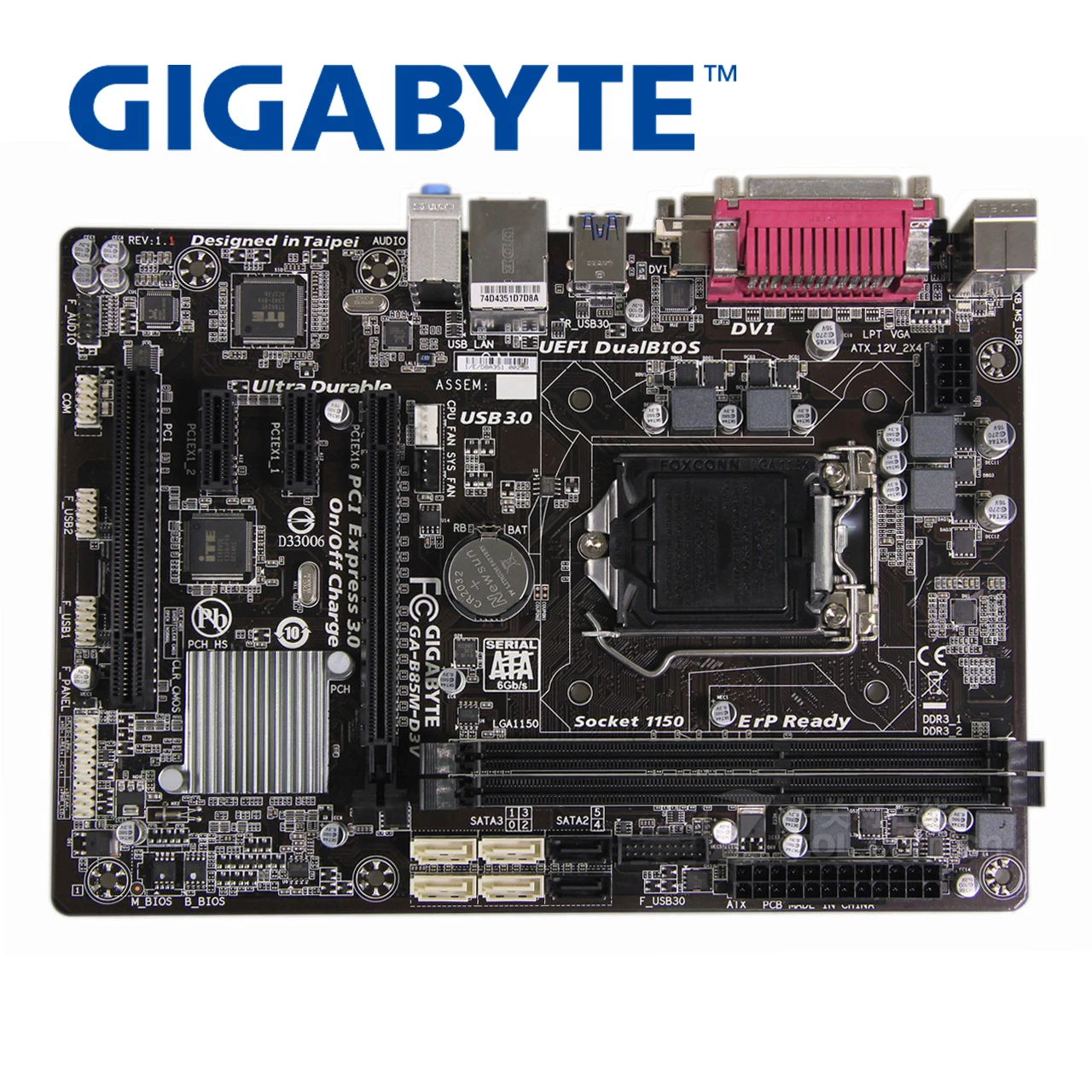 Оригинальная материнская плата LGA1150 DDR3 Gigabyte GA-B85M-D3V 100% USB3.0 16G B85 B85M-D3V б/у системная