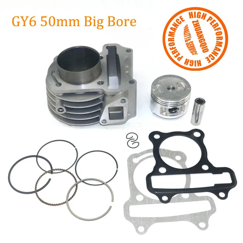 

GY6 50mm Big Bore Kit Cylinder Piston Rings For Chinese GY6 50cc 4 Stroke GAS Scooter TAOTAO 100cc Racing