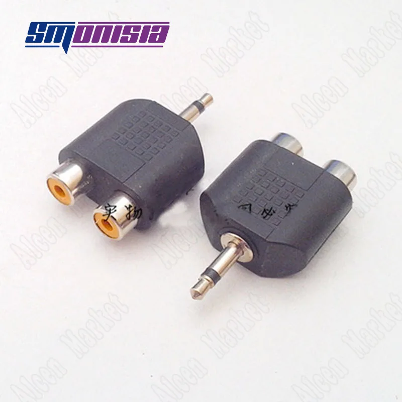 

Audio Adapter 3.5mm Male Single Sound Channel Video Plug To 2RCA Female Microphone Socket