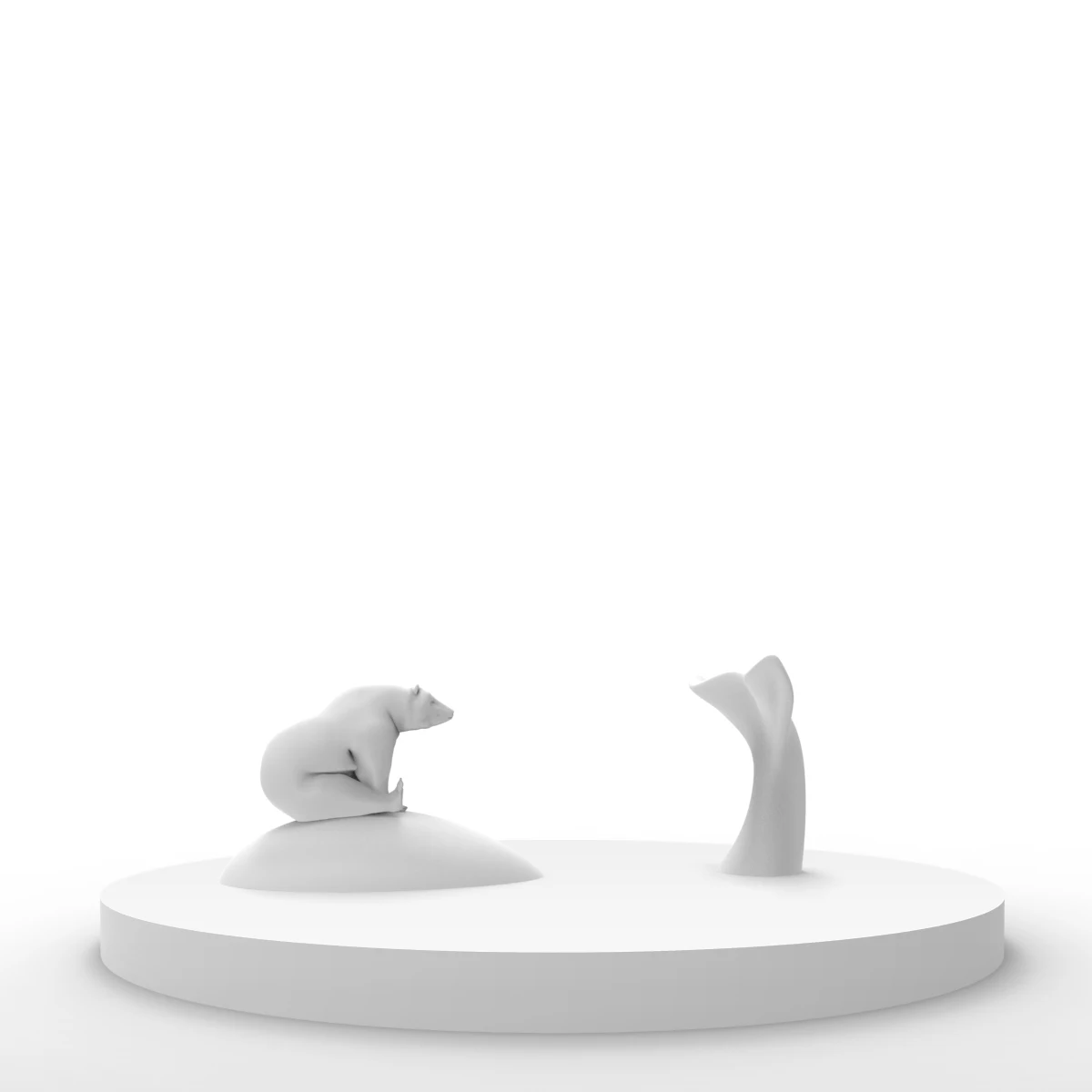 Goedkoop Nieuwe Disign Whale amp; Beer 3D Gedrukt Sculptuur Zee Dier Beeldje Oceaan Standbeelden voor Decoratie Kantoor Home Decor