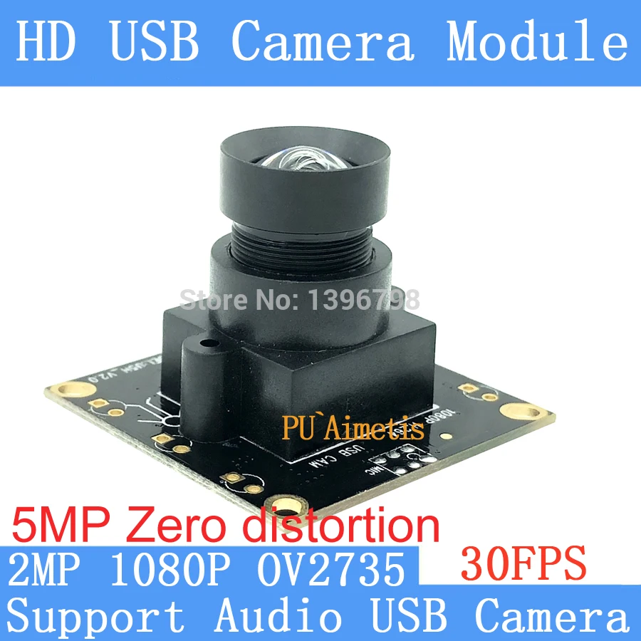 

PU`Aimetis Zero distortion Surveillance camera 1080P HD 30fps Mini CCTV Android Linux UVC Webcam USB Camera Module Support audio