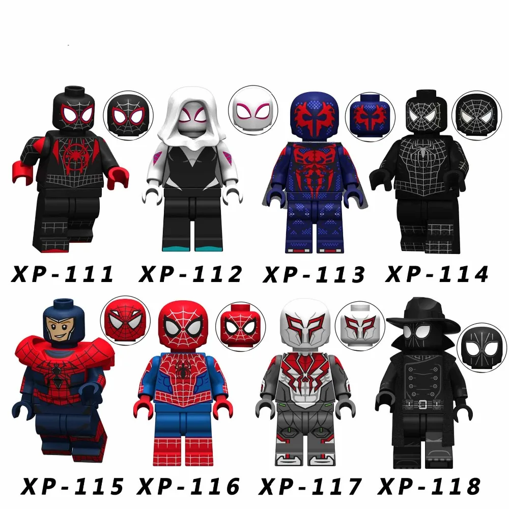 

Spider-Man Super Hero Thriller Waterman Black Cat Vampire Chameleon Venom Spider Gwen Avenger Building Block Toy Character JM138