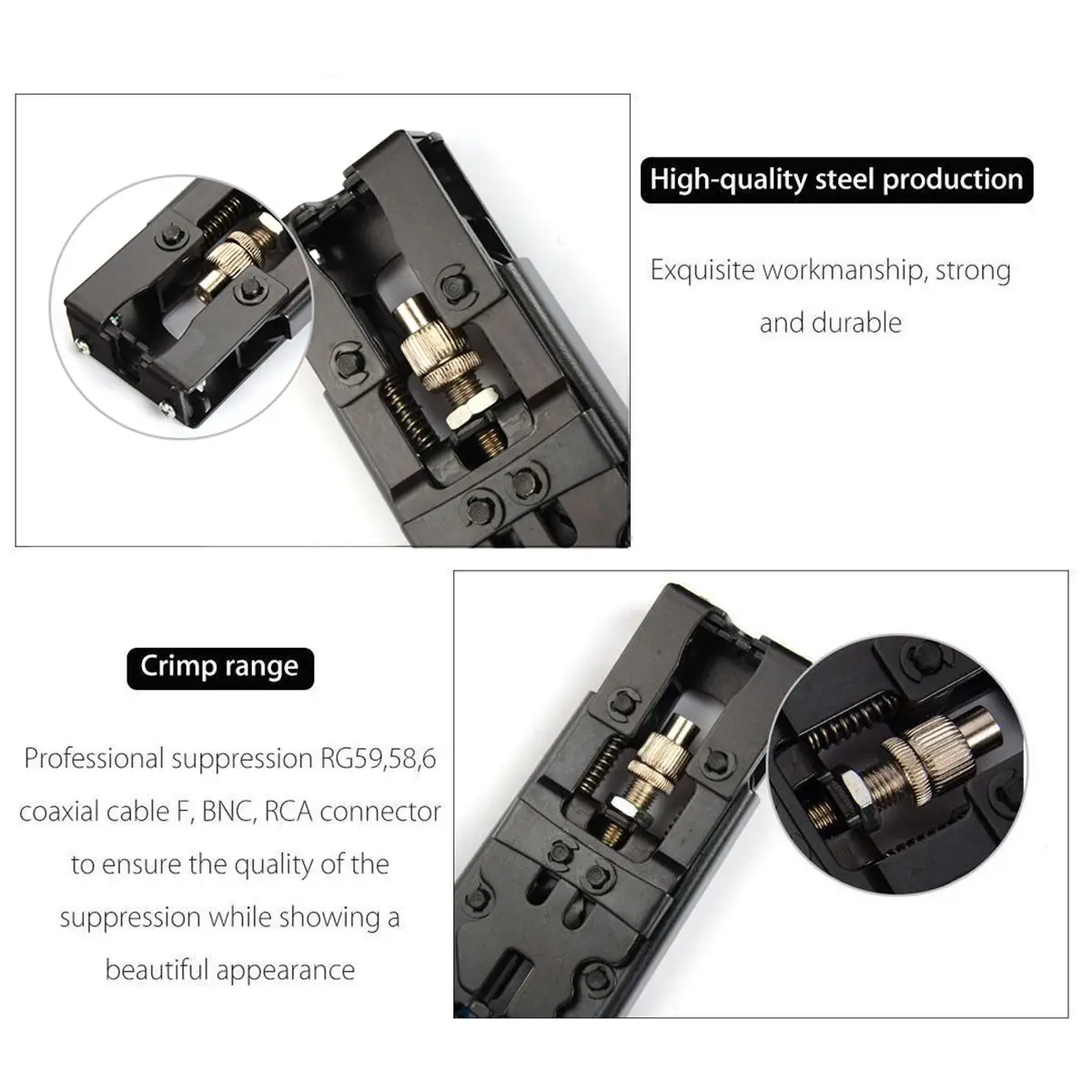 1 шт. прочный коаксиальный компрессионный обжимной инструмент BNC/RCA/F обжимной разъем RG59/58/6 Кабельный резак для проводов регулируемые обжимные плоскогубцы