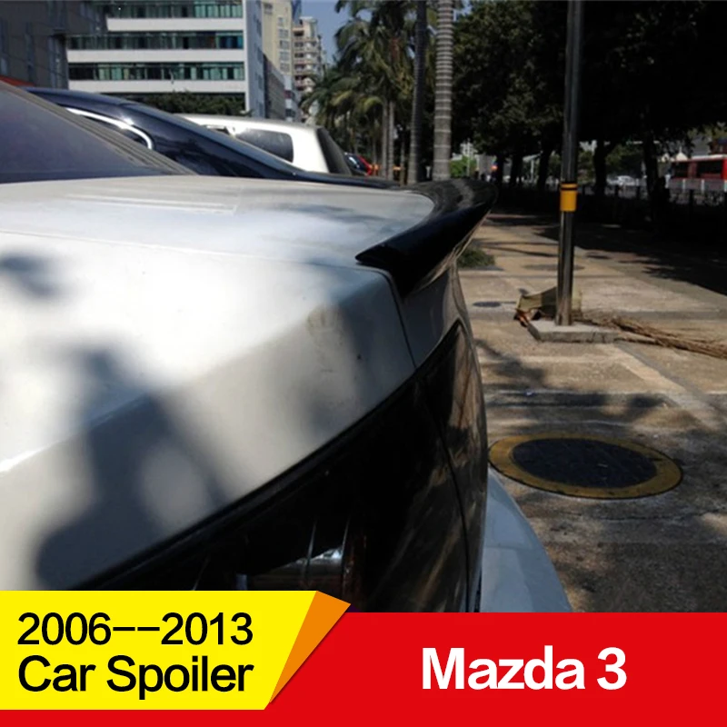 Подходит для Mazda 3, спойлер 2006 07 08 09 10 11 12 13 лет, 3 шт., полиуретановый пластик, аксессуары для автомобиля, без перфорации