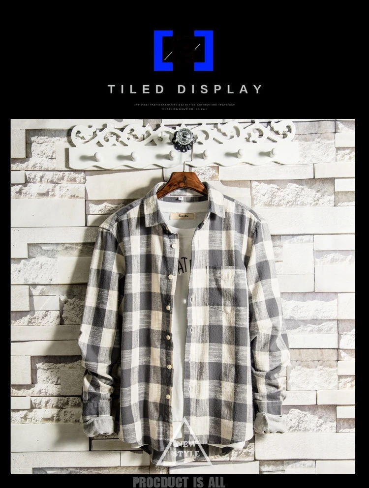 LFF топ мужской модный бренд консервативный стиль винтажная клетчатая приталенная рубашка с длинным рукавом мужская повседневная Подростковая рубашка для студента одежда