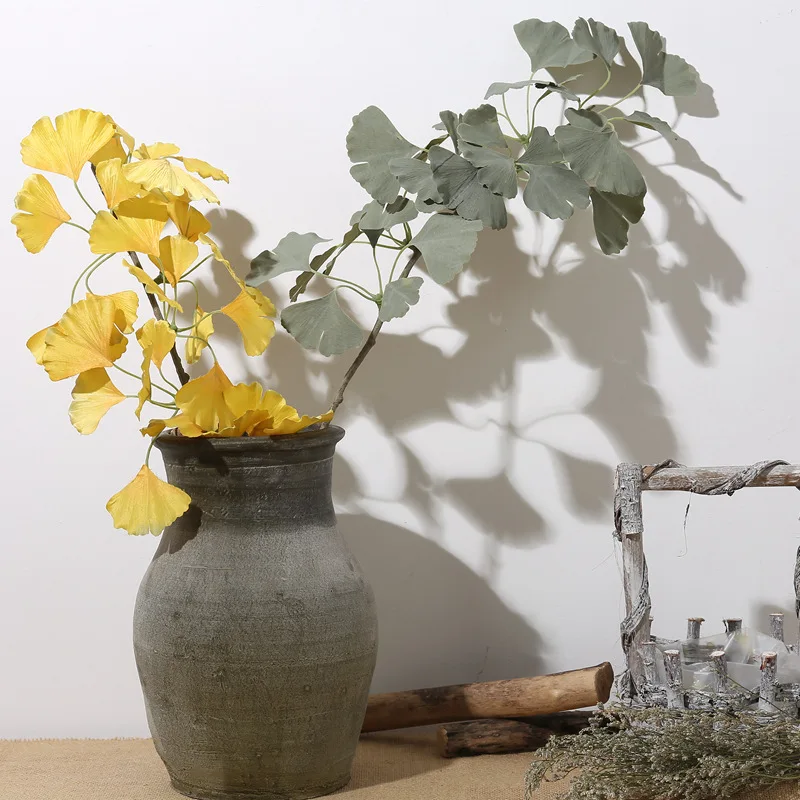Искусственное растение гинкго билоба пластиковая зеленая трава растение для офиса дома украшение стола цветок композиция завод