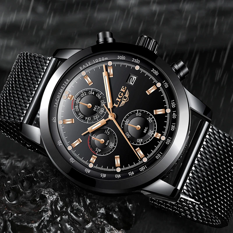 

LIGE Men's Watch 2019 New Casual Top Brand Luxury Quartz Watch Men's Clock Waterproof Fashion Sports Watch Relogio Masculino+box