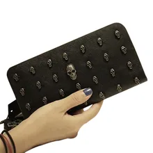 Новые женские кошельки из искусственной кожи ретро панк череп и скрещенные кости клатч узор в форме капель дождя ПОДАРОК Кошельки Держатели карт Hi 88 WML99